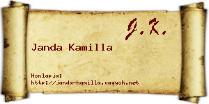Janda Kamilla névjegykártya